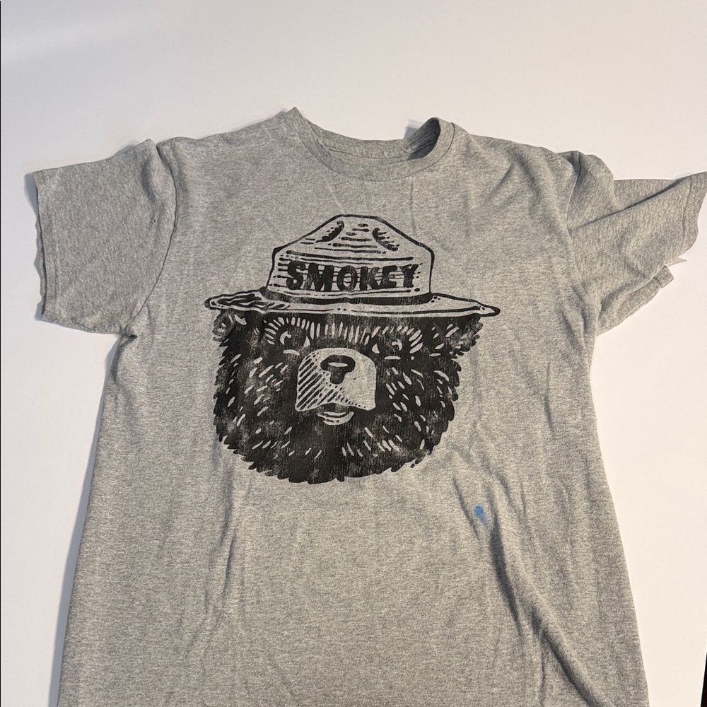 Smokey Bear Graphic Gray Tee for Men